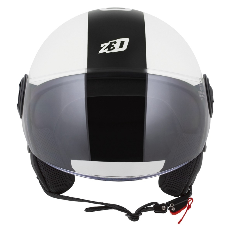 Atviras motociklininko šalmas ZED C35 baltai juodas