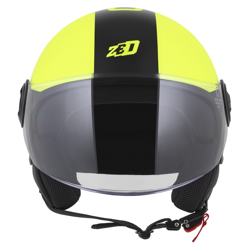 Atviras motociklininko šalmas ZED C35 fluo geltona-juoda