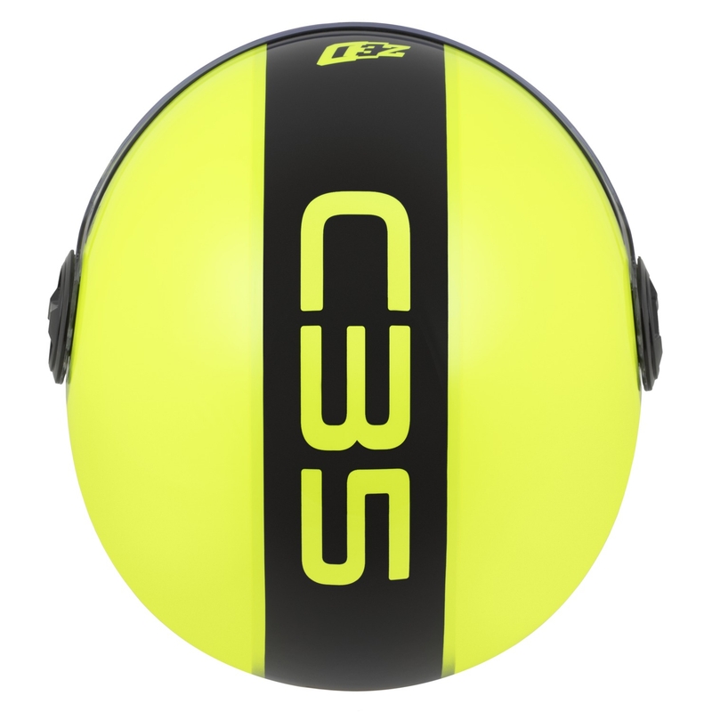 Atviras motociklininko šalmas ZED C35 fluo geltona-juoda