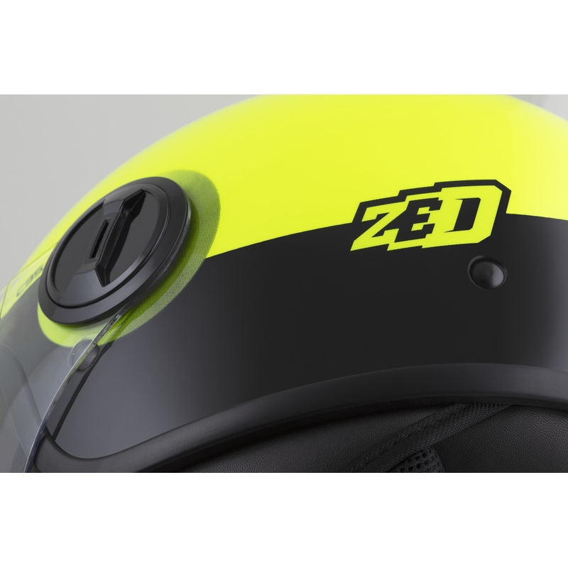 Atviras motociklininko šalmas ZED C35 fluo geltona-juoda