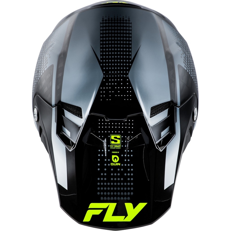 Motokroso šalmas motociklui FLY Racing Formula S Carbon pilka-fluo geltona