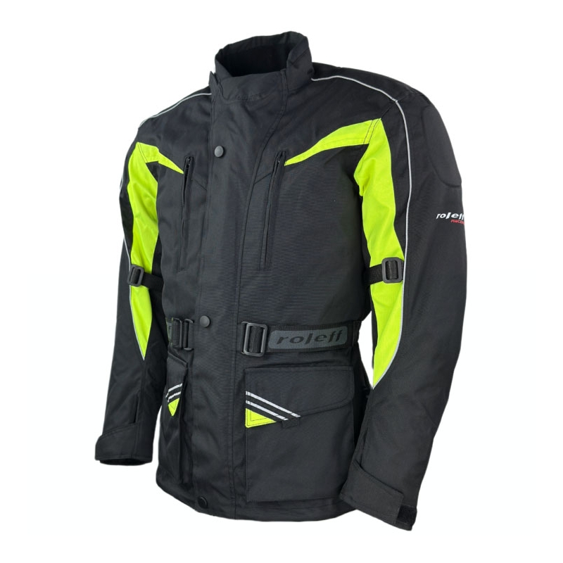 Motociklininko striukė Roleff Kodra black-fluo yellow