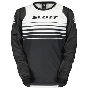 Vaikiški motokroso marškinėliai SCOTT EVO Swap juodai balti