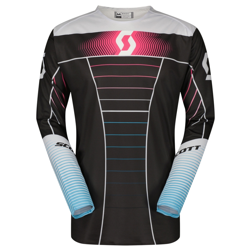 Motokroso marškinėliai SCOTT Podium PRO blue-pink