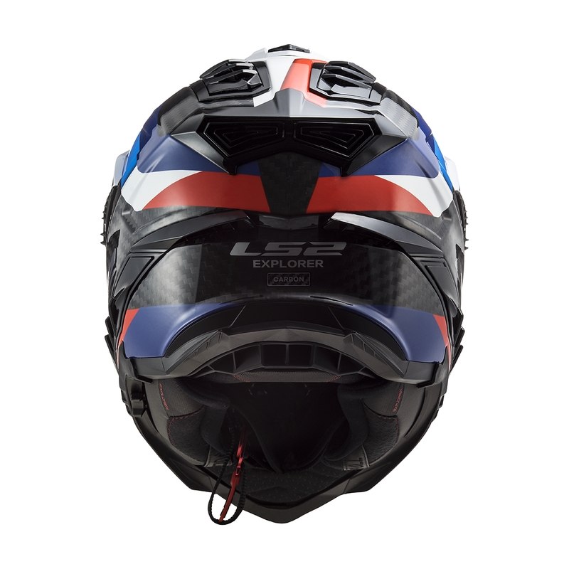 Enduro motociklininko šalmas LS2 MX701 C Explorer Frontier juodai mėlynas