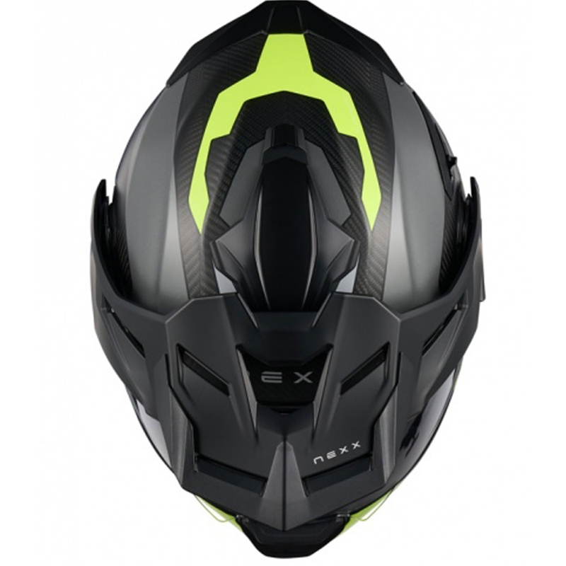 Apverčiamas motociklininko šalmas "Nexx X.Lifecountry Terra" matinis pilkai geltonas