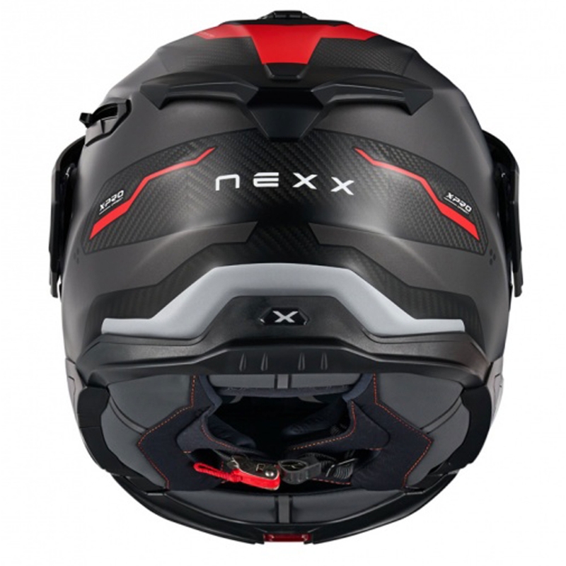 "Nexx X.Lifecountry Terra" apverčiamas motociklininko šalmas matinis pilkai raudonas išpardavimas