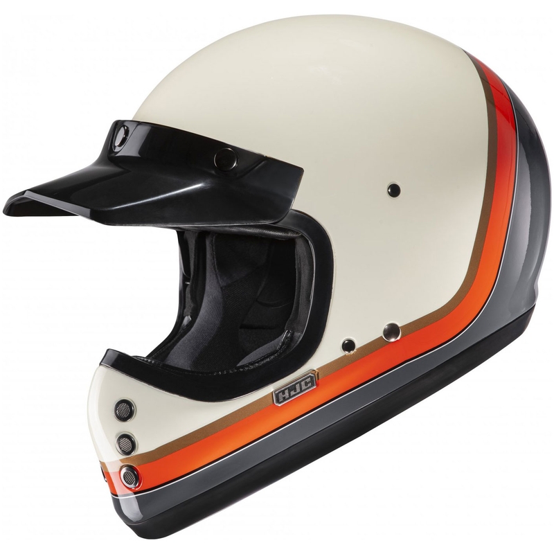 Integruotas motociklininko šalmas HJC V60 Scoby MC7 beige-black-orange-grey