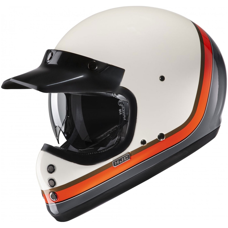 Integruotas motociklininko šalmas HJC V60 Scoby MC7 beige-black-orange-grey