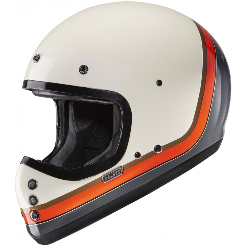Integruotas motociklininko šalmas HJC V60 Scoby MC7 beige-black-orange-grey