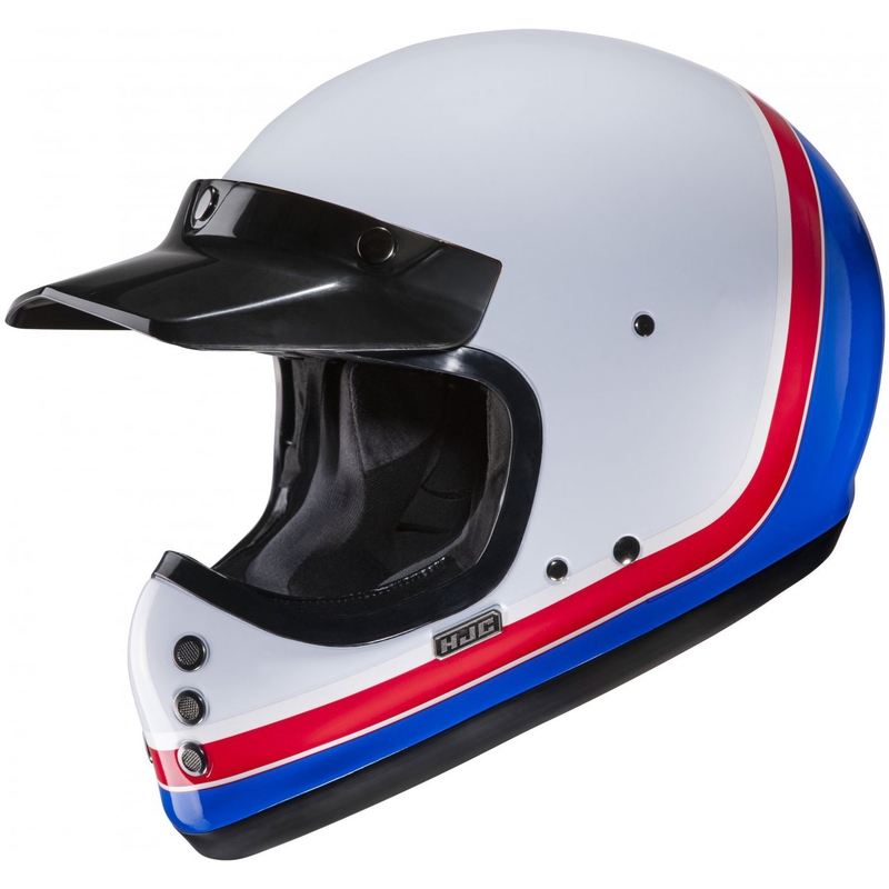 HJC V60 Scoby MC21 integralus motociklininko šalmas baltai-raudonai-mėlynas