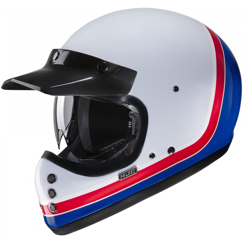 HJC V60 Scoby MC21 integralus motociklininko šalmas baltai-raudonai-mėlynas