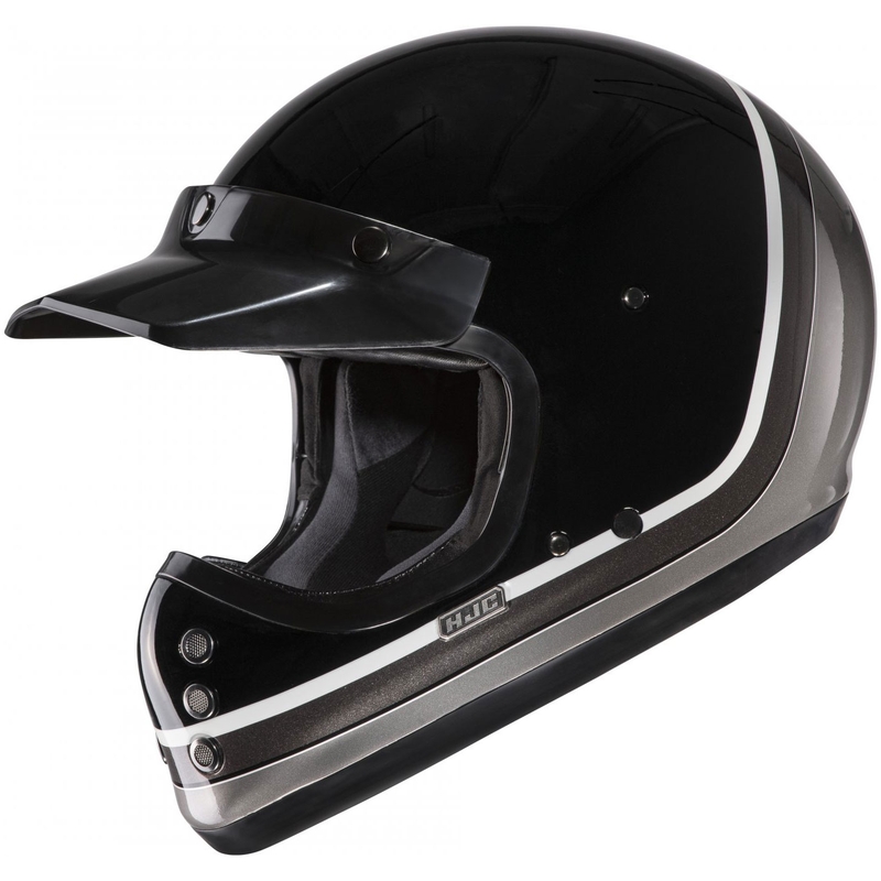 HJC V60 Scoby MC5 juodas-baltas-pilkas integralus motociklininko šalmas