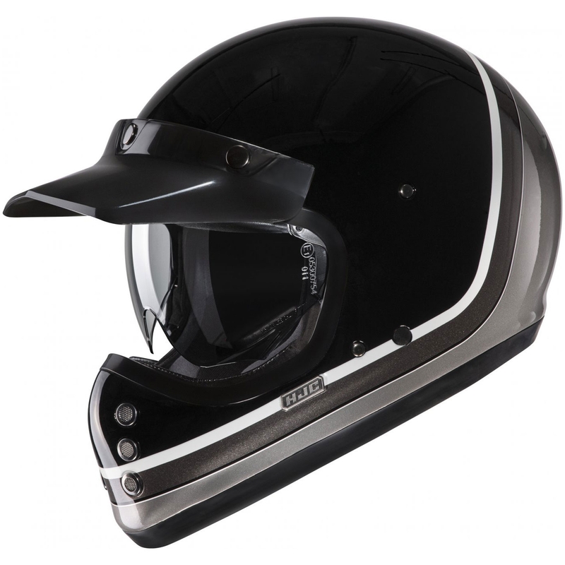 HJC V60 Scoby MC5 juodas-baltas-pilkas integralus motociklininko šalmas