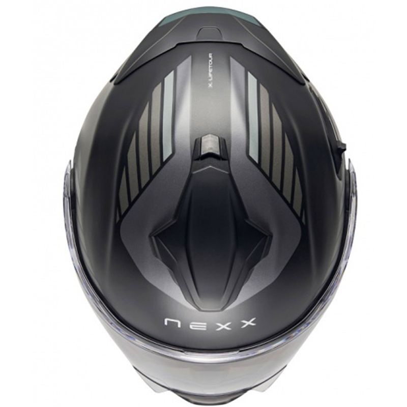 Apverčiamas motociklininko šalmas Nexx X.Lifetour Globe matinis juodai pilkas