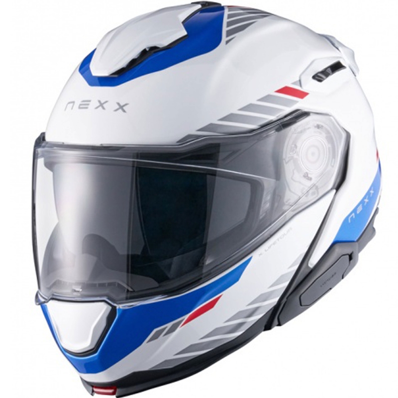 Nexx X.Lifetour Globe motociklininko šalmas baltai mėlynas