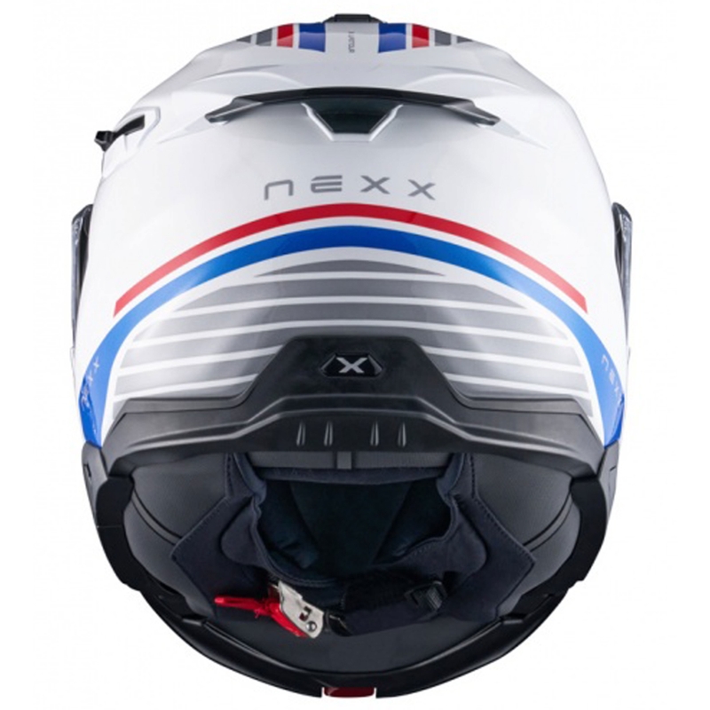 Nexx X.Lifetour Globe motociklininko šalmas baltai mėlynas