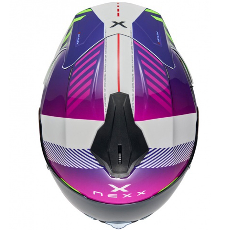 NEXX Y.100R Fade violetinės ir baltos spalvos integralus motociklininko šalmas išpardavimas
