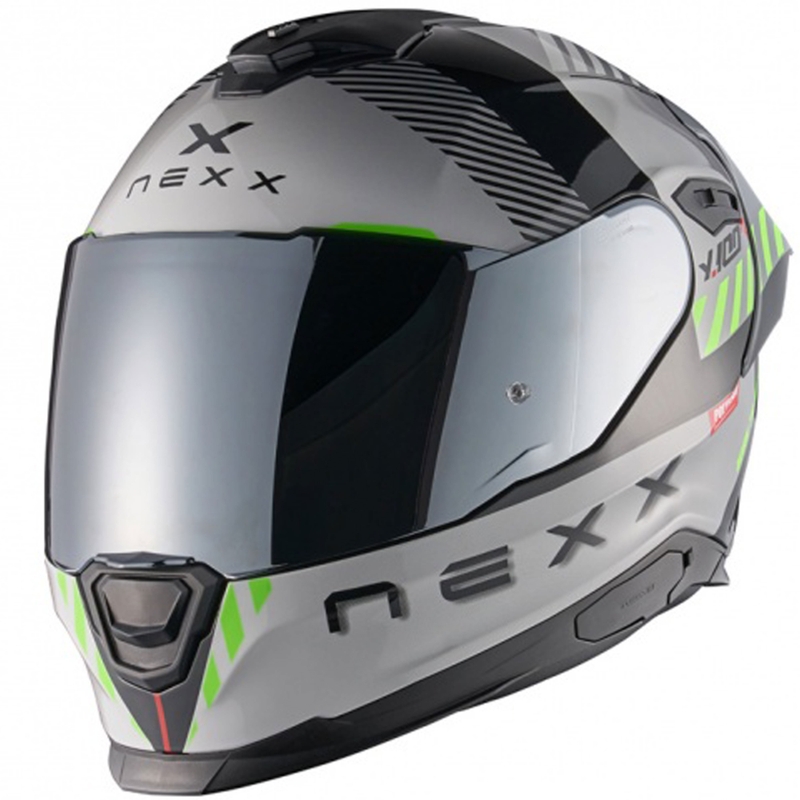NEXX Y.100R Fade pilkai juodas integralus motociklininko šalmas