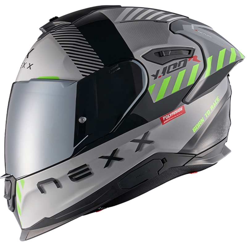 NEXX Y.100R Fade pilkai juodas integralus motociklininko šalmas