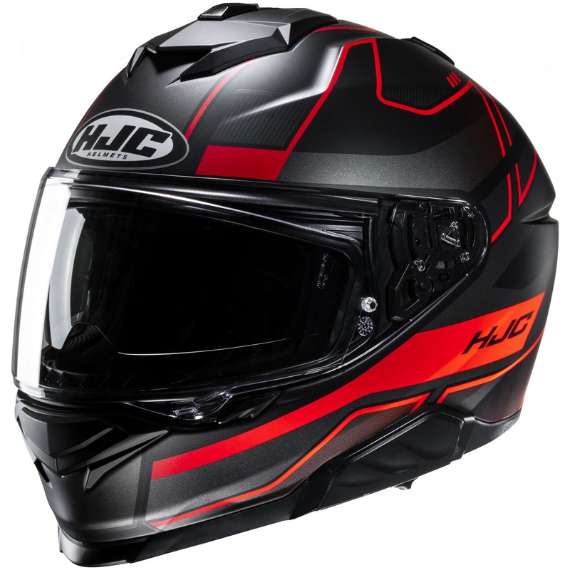 Integruotas motociklininko šalmas HJC i71 Iorix MC1SF juodas-raudonas