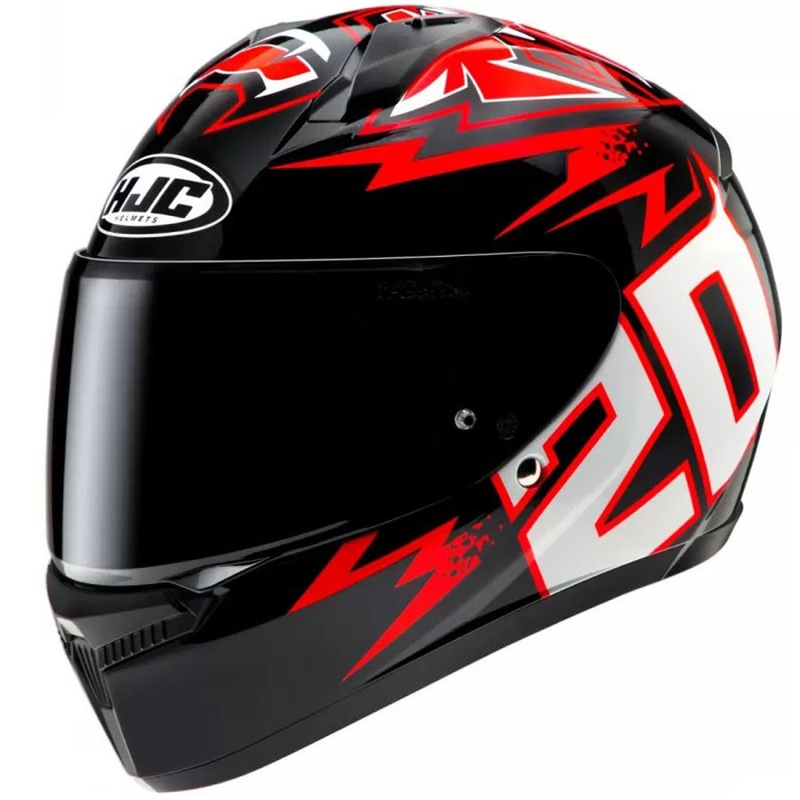 HJC C10 Diablo Mask MC1 juodas-raudonas-baltas integralus motociklininko šalmas