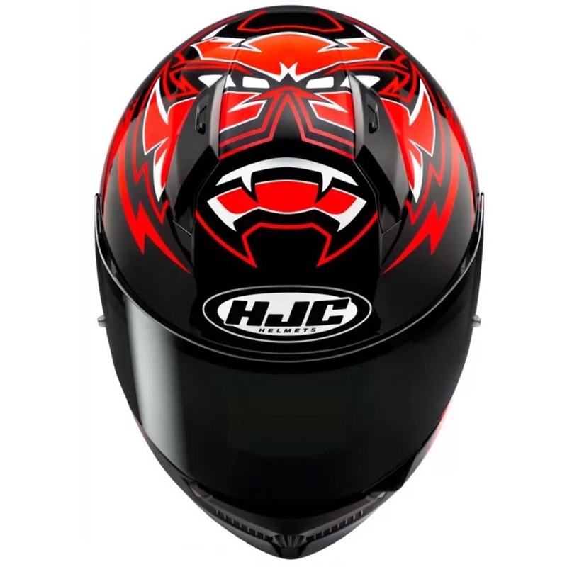 HJC C10 Diablo Mask MC1 juodas-raudonas-baltas integralus motociklininko šalmas