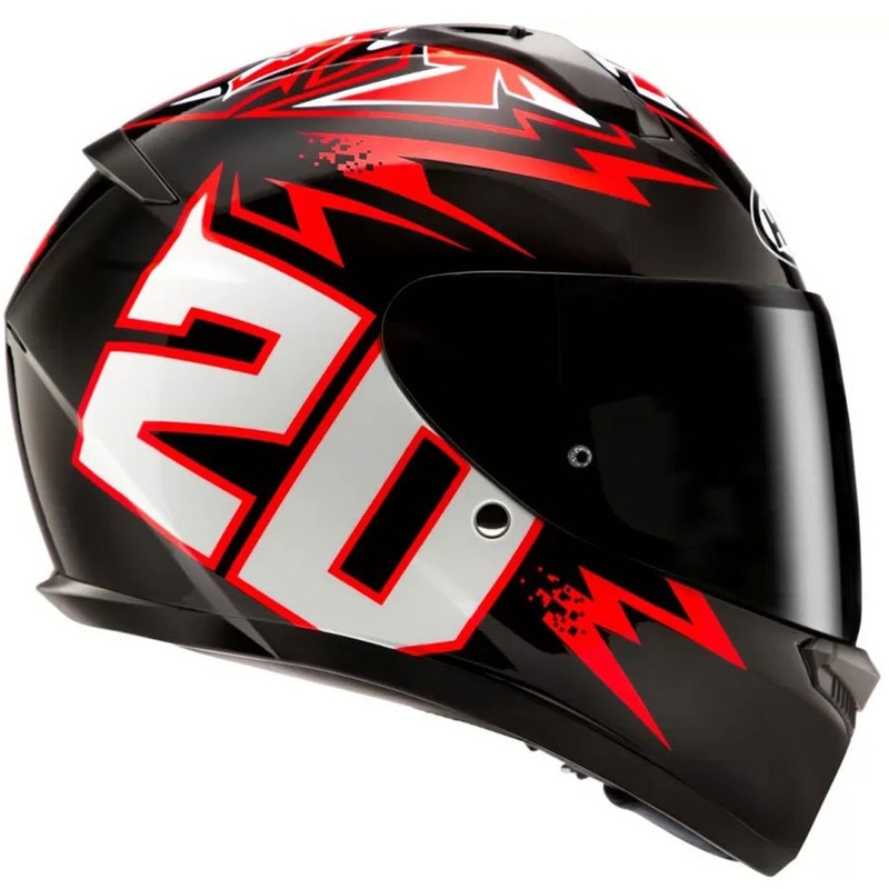 HJC C10 Diablo Mask MC1 juodas-raudonas-baltas integralus motociklininko šalmas