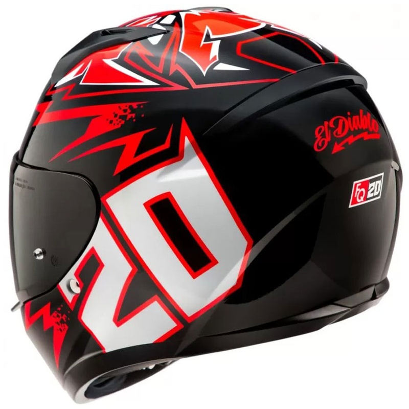 HJC C10 Diablo Mask MC1 juodas-raudonas-baltas integralus motociklininko šalmas
