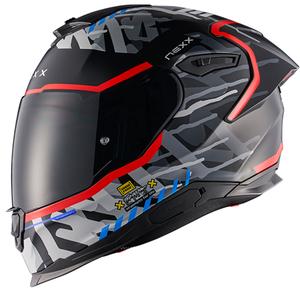 NEXX Y.100R Urbangram juodas-raudonas integralus motociklininko šalmas