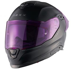 Integruotas motociklininko šalmas NEXX Y.100R Subsonic matinis juodai rožinis