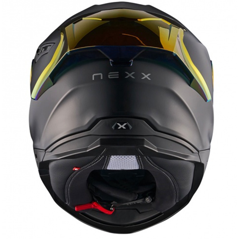 Integruotas motociklininko šalmas NEXX Y.100R Subsonic matinis juodai raudonas