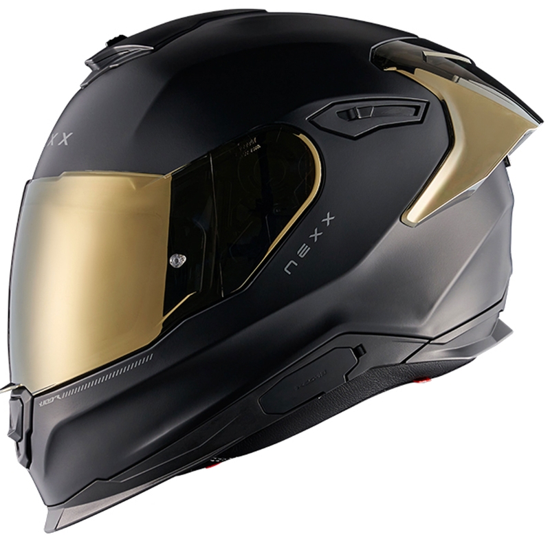 NEXX Y.100R Subsonic integralus motociklininko šalmas matinis juodai auksinis