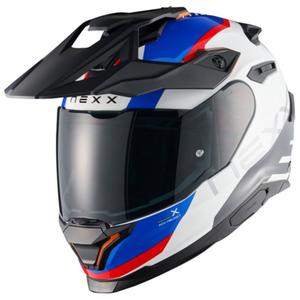 Enduro motociklininko šalmas NEXX Y.TRAVL Quest baltai-mėlynai-raudonas