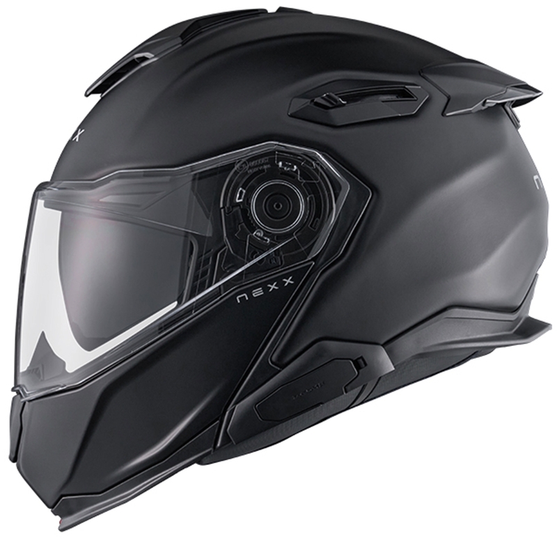 "Nexx X.Lifetour Plain" matinis juodas apverčiamas motociklininko šalmas