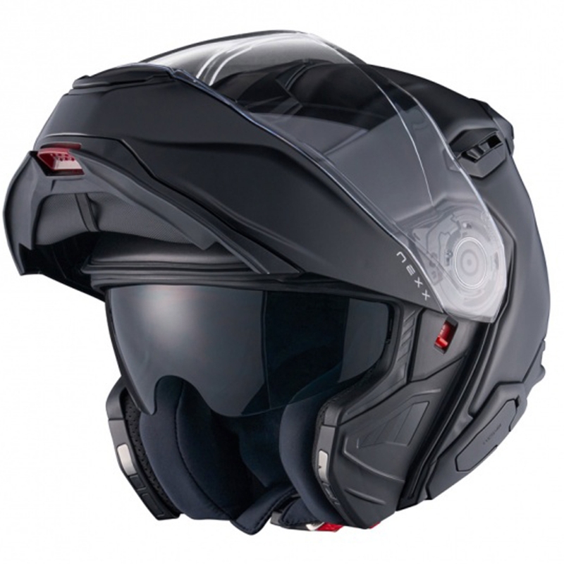 "Nexx X.Lifetour Plain" matinis juodas apverčiamas motociklininko šalmas