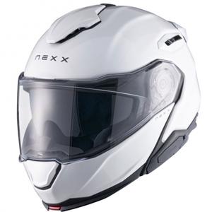 "Nexx X.Lifetour Plain" matinis baltas apverčiamas motociklininko šalmas