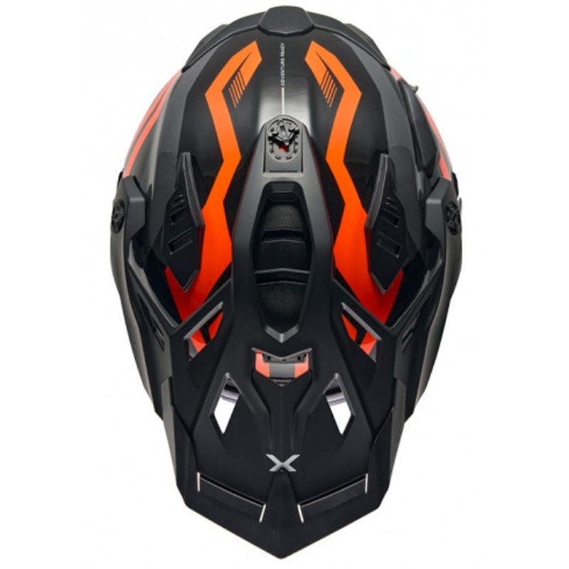 Enduro motociklininko šalmas "Nexx X.WED3 Gobi" oranžinės ir baltos spalvos