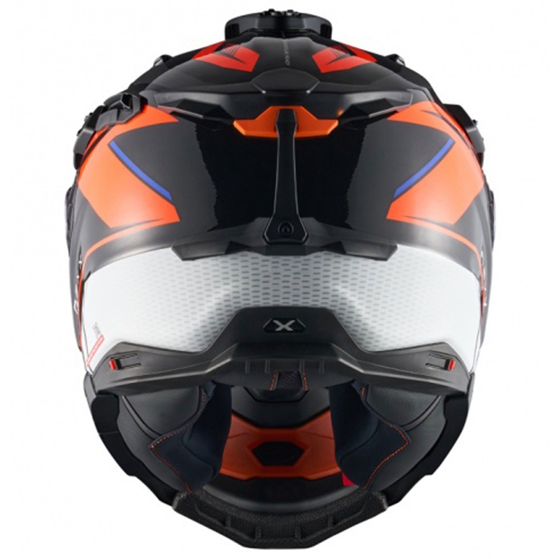 Enduro motociklininko šalmas "Nexx X.WED3 Gobi" oranžinės ir baltos spalvos