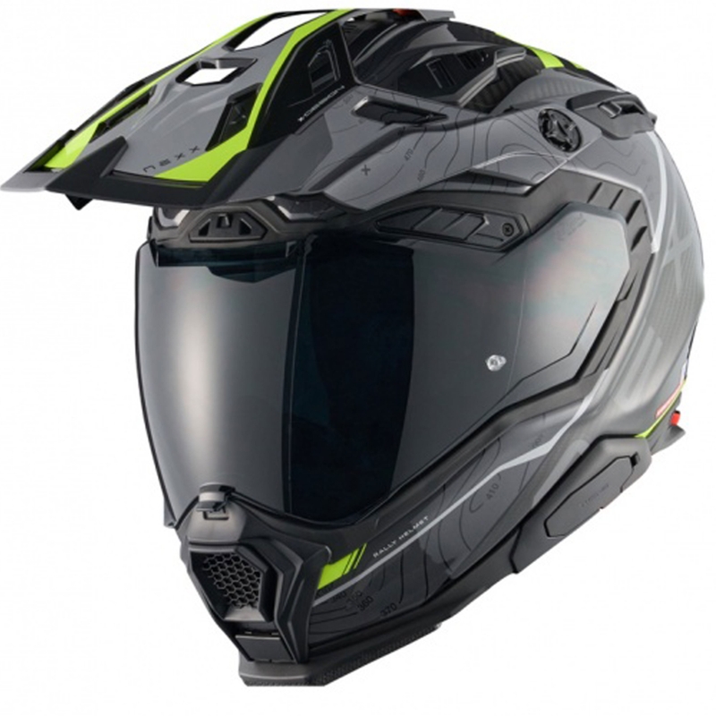 Enduro motociklininko šalmas Nexx X.WED3 Furka pilka-fluo geltona