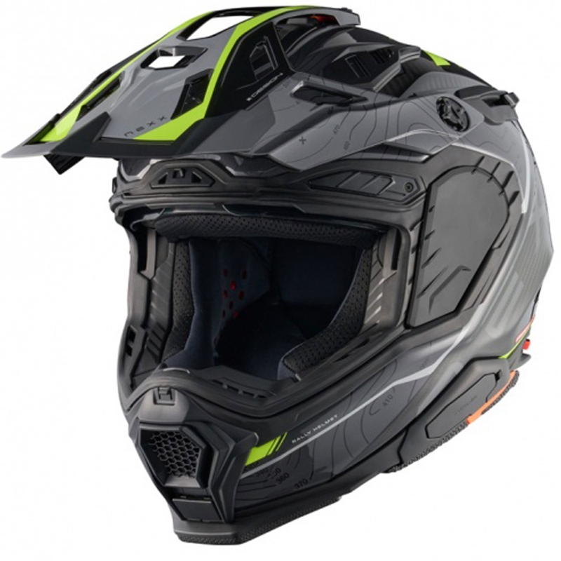 Enduro motociklininko šalmas Nexx X.WED3 Furka pilka-fluo geltona