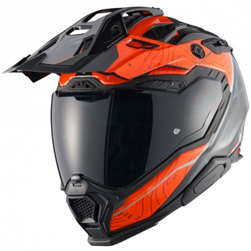 Enduro motociklininko šalmas Nexx X.WED3 Furka oranžinės-pilkos spalvos