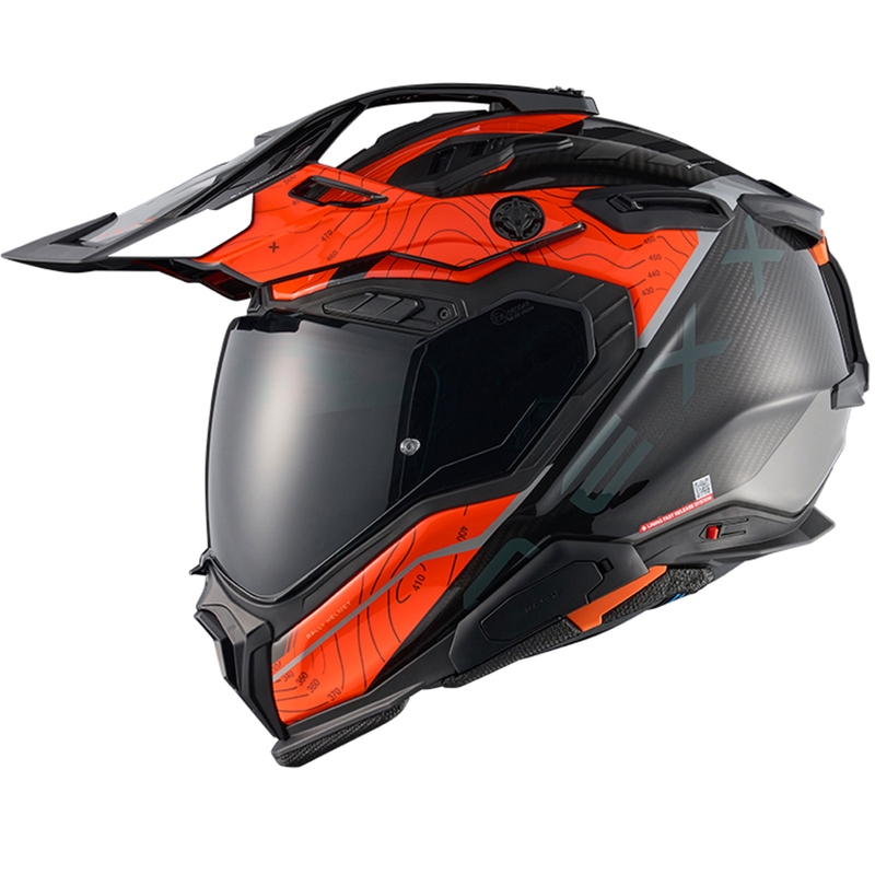 Enduro motociklininko šalmas Nexx X.WED3 Furka oranžinės-pilkos spalvos