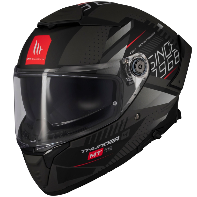 Uždaras motociklo šalmas MT Thunder 4 SV Luminence matinė juoda