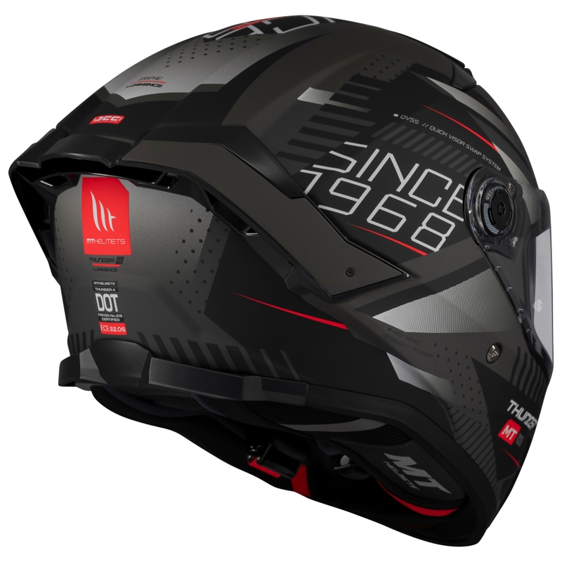 Uždaras motociklo šalmas MT Thunder 4 SV Luminence matinė juoda