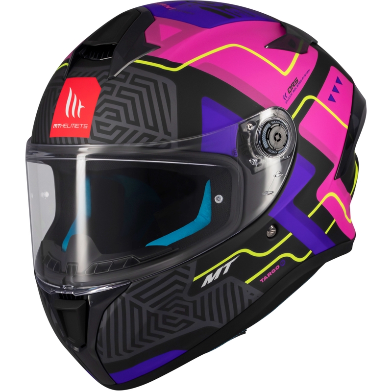 MT Targo S Brik integralus motociklininko šalmas matinės juodos ir rožinės spalvos