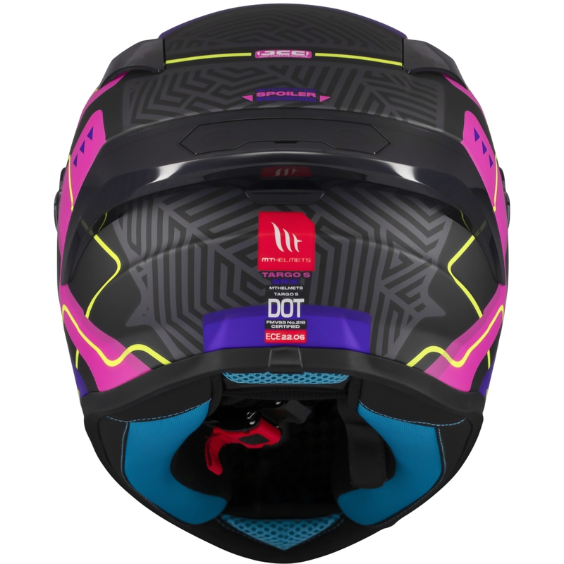 MT Targo S Brik integralus motociklininko šalmas matinės juodos ir rožinės spalvos