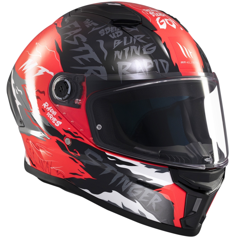 MT Stinger 2 Ardent integralus motociklininko šalmas juodai raudonas