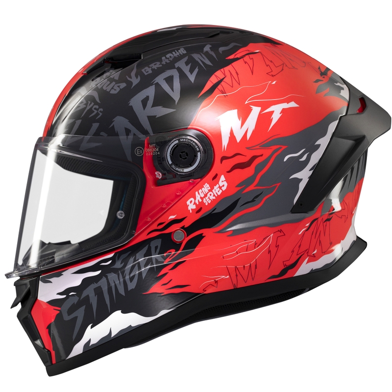 MT Stinger 2 Ardent integralus motociklininko šalmas juodai raudonas