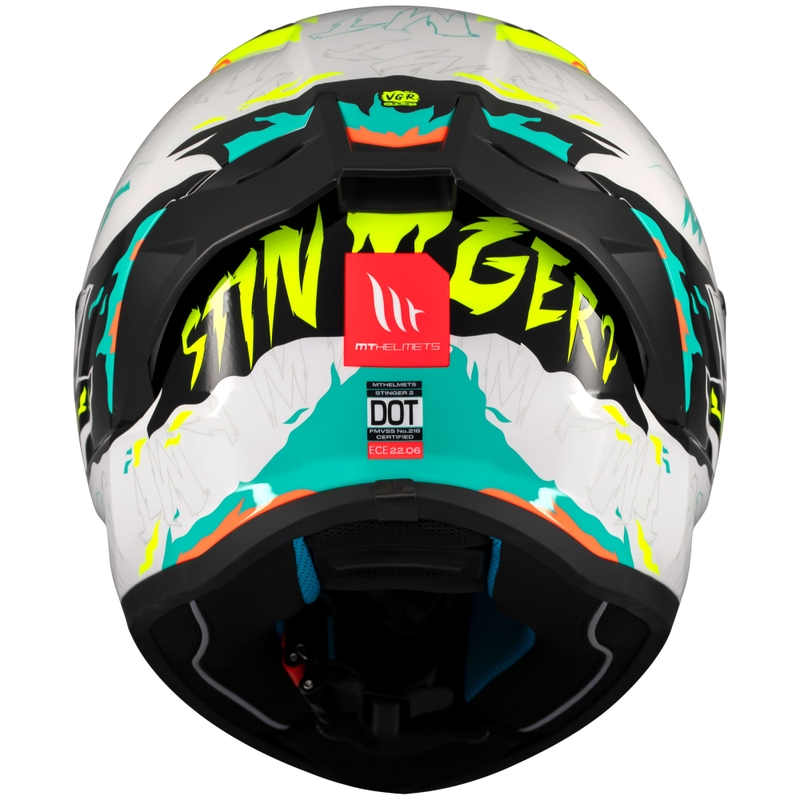 MT Stinger 2 Ardent integralus motociklininko šalmas baltai geltonas